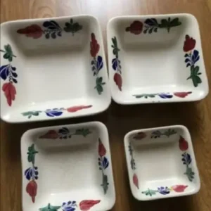 Nieuw Boerenbont vierkante schalenset set van 4 stuks