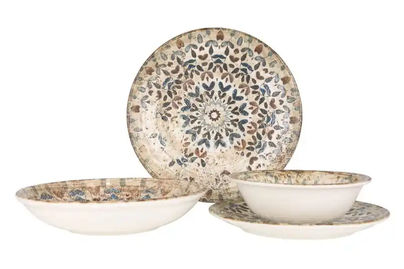 Rinart Serviesset (Medium) - Aztec - 24 delig - 6 Personen - Porselein Luxe