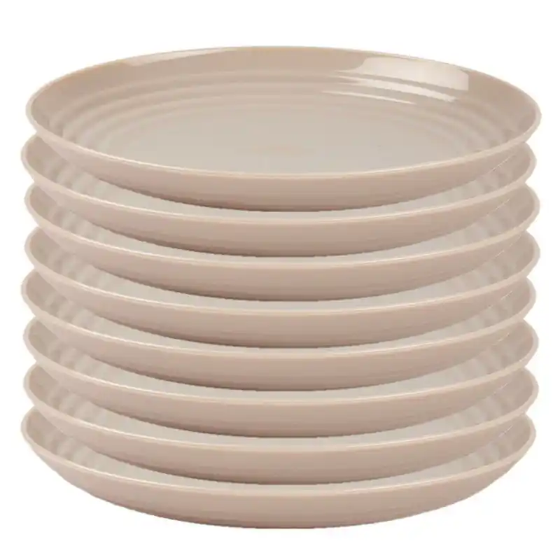 Finale Uitverkoop PlasticForte Dinerbord - 8x - rond - D25 cm - beige - kunststof - Dinerborden
