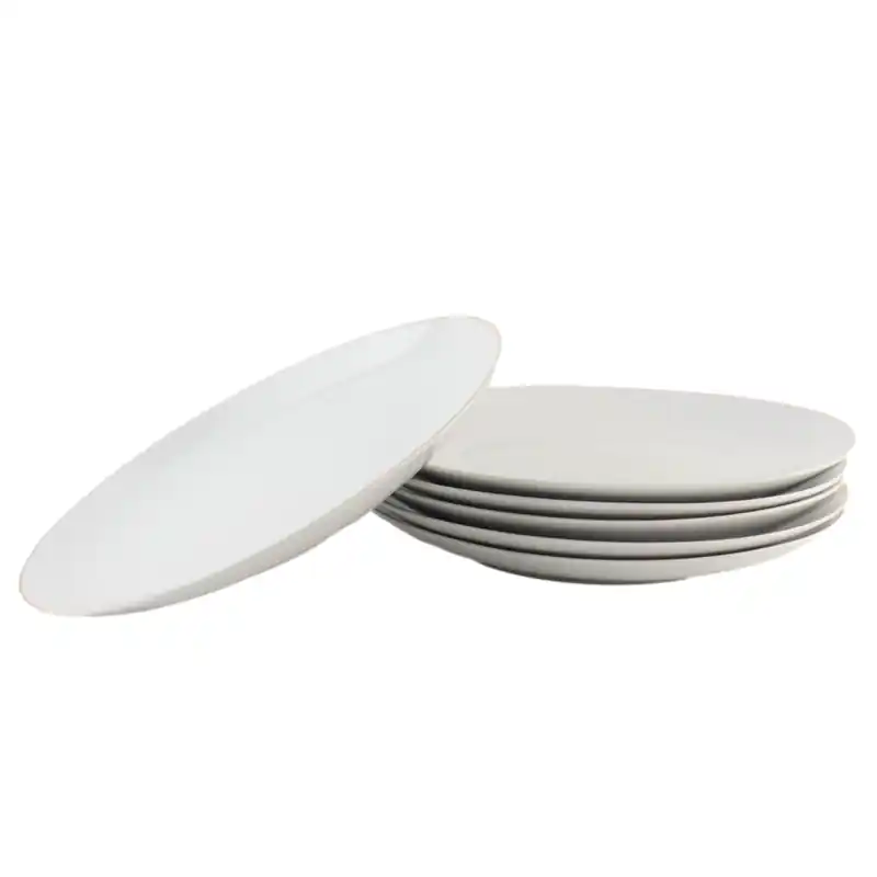 Exclusief OTIX Dinerborden - Borden - Set van 6 Stuks - 26cm - Wit met Gouden rand - Porselein - Crocus
