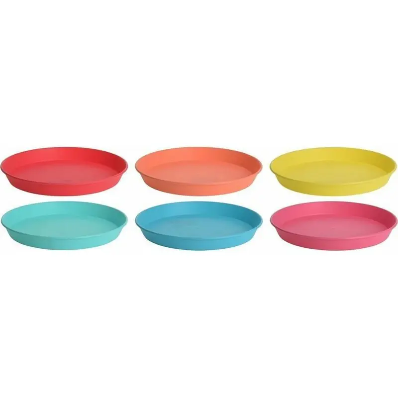 6x stuks onbreekbare borden gekleurd 23 cm - Bordjes Beste Prijs