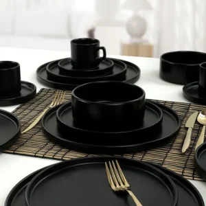 Keramika Serviesset - Mat Black Stackable - 20 delig - 4 Personen - Stoneware Koop Online