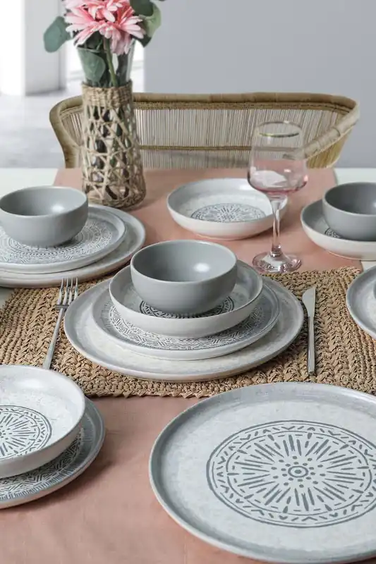 Keramika Serviesset - Stone Nordic - 24 delig - 6 Personen - Stoneware Seizoensaanbieding