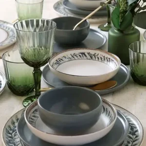 Keramika Serviesset - Keraart Green Frame - 24 delig - 6 Personen - Stoneware Actieprijs