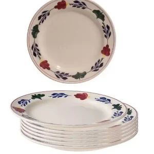 Gereduceerde Prijs Boerenbont plat Lunchbord 24cm set van 6 stuks