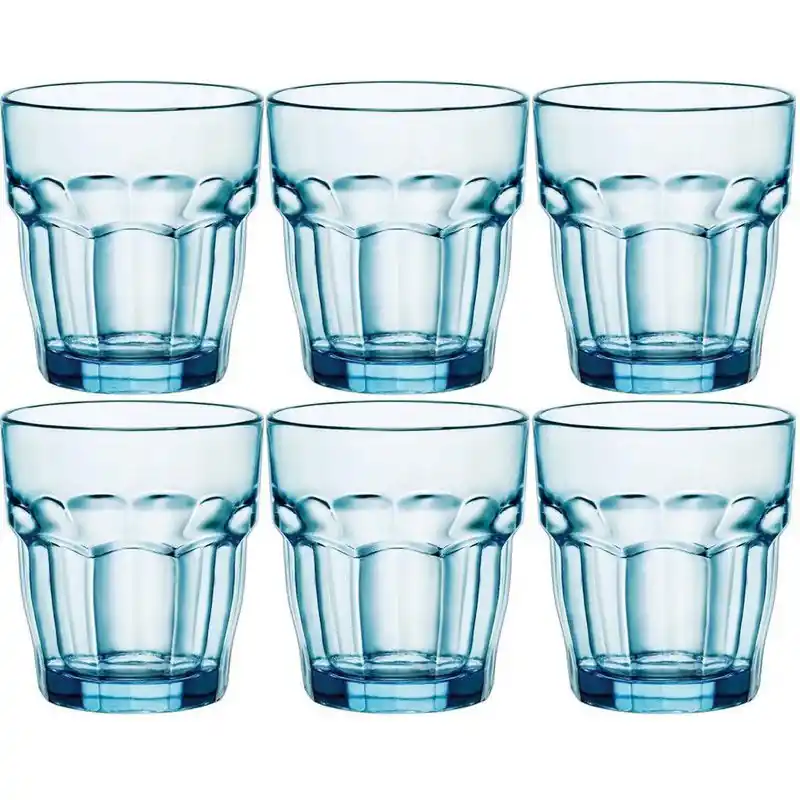 Bormioli Rocco water drinkglazen - 6x stuks - blauw - 270 ml - Drinkglazen Nieuw Model