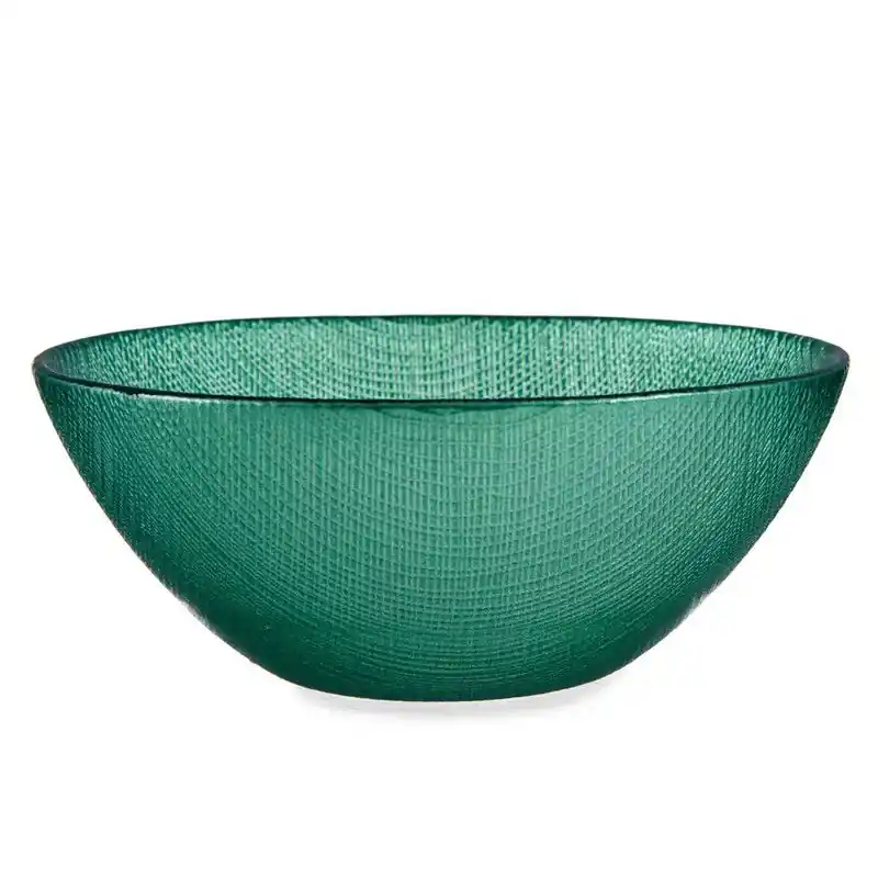 Merkproduct Kommetjes/serveer schaaltjes - Murano - glas - D15 x H6 cm - groen - Stapelbaar - Kommetjes