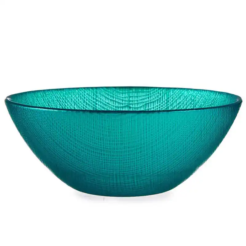 Authentiek Kommetjes/serveer schaaltjes - Murano - glas - D15 x H6 cm - turquoise blauw - Stapelbaar - Kommetjes