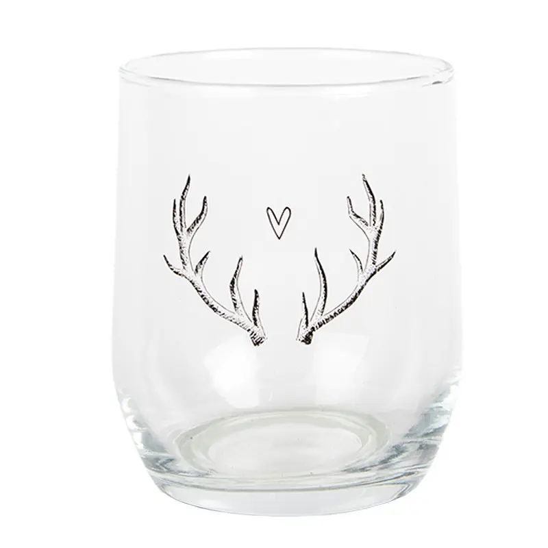 Uitverkoop Clayre & Eef Waterglas 300 ml Transparant Glas Gewei