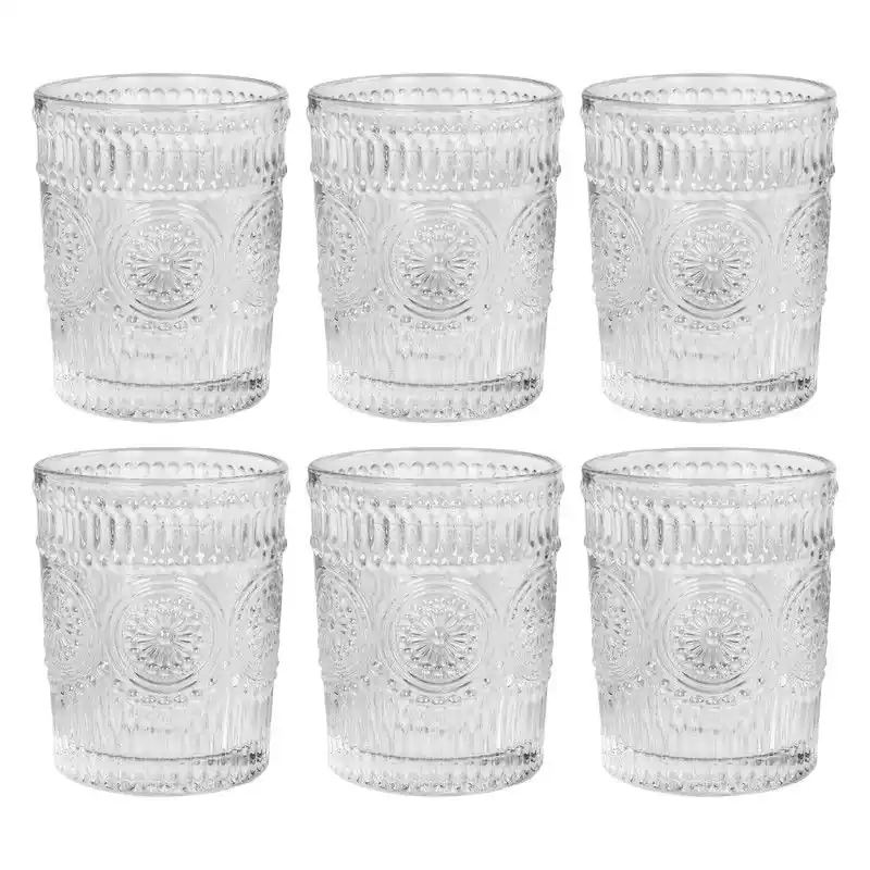 Krumble Waterglas vintage - 260 ml - Set van 6 Populair