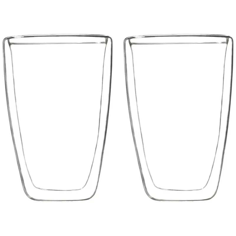 Geld-Terug-Garantie 2x Koffie/thee bekers dubbelwandig 400 ml - Koffie- en theeglazen