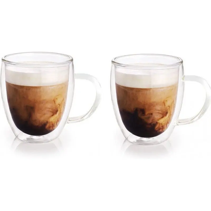 Express Levering Dubbelwandige Koffieglazen - 2x stuks - Theeglazen - 280 ml - glas - Koffie- en theeglazen
