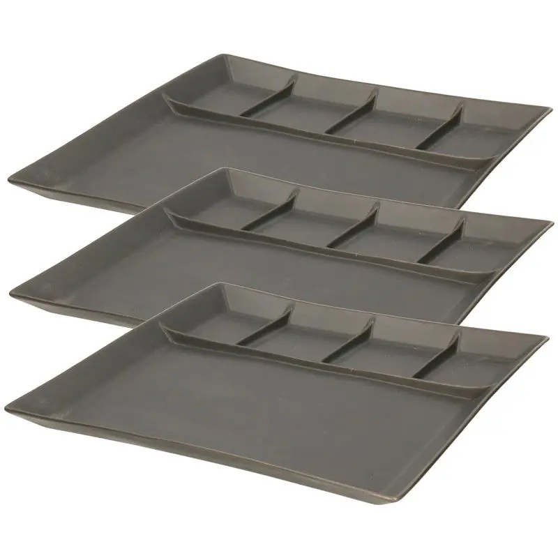 Svenska Living Vakjesbord - 6x - 5-vaks - zwart - gourmetbord - 24 cm - Gourmetborden Meest Verkocht