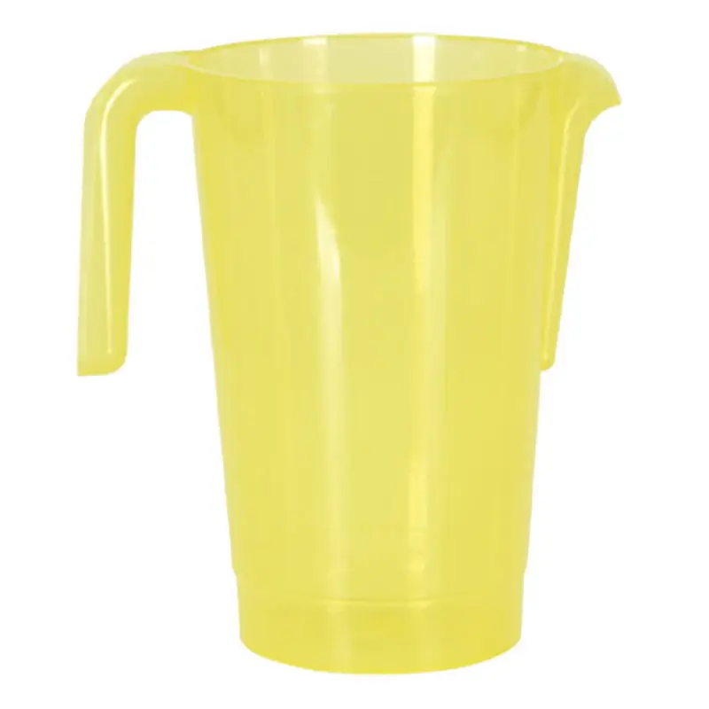 Schenkkan/waterkan - geel - 1500 ML - kunststof - 20 x 18 x 20,5 cm - Schenkkannen Veilige Betaling