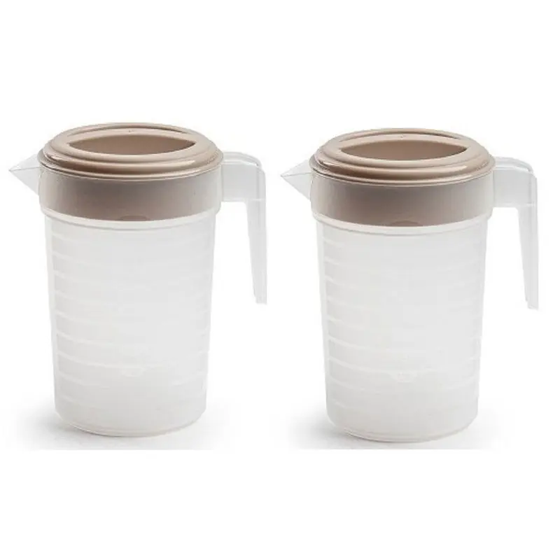 Must-Have Plasticforte Waterkan met deksel - 2x - 1L -transparant - kunststof - Schenkkannen