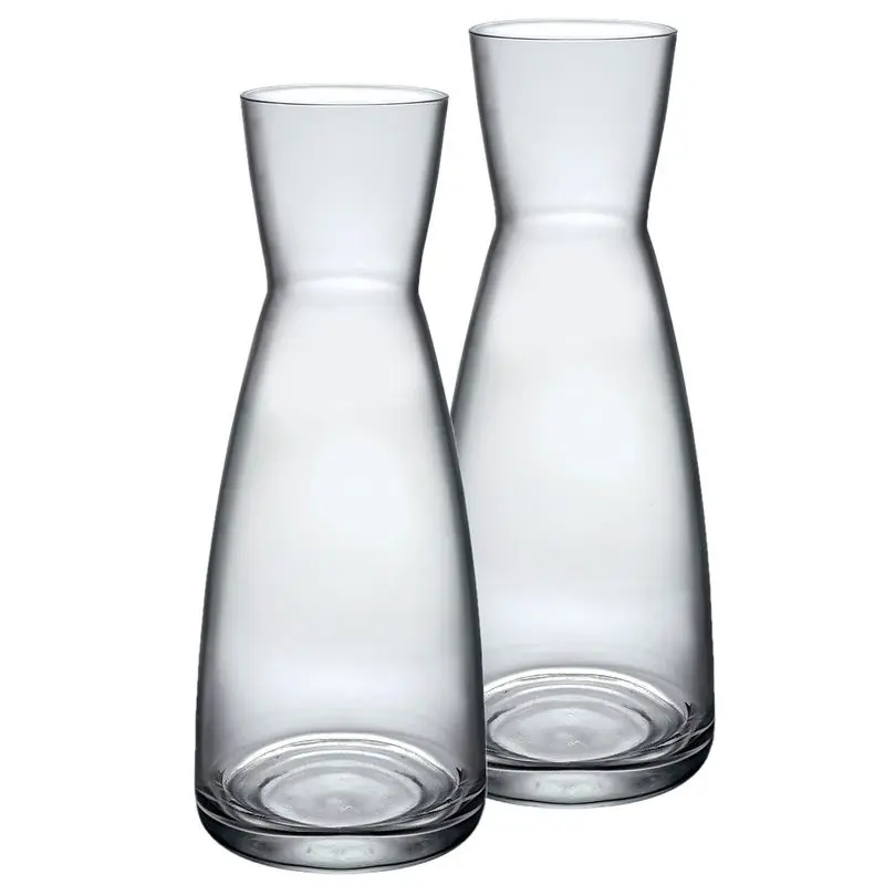 Bormioli Rocco Drank/water karaf of kleine vaas - 2x stuks - H25 cm - Karaffen Aanbieding