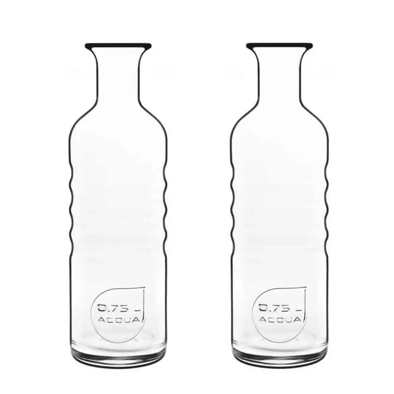 2x Glazen water of sap karaffen 750 ml Optima - Karaffen Luxe