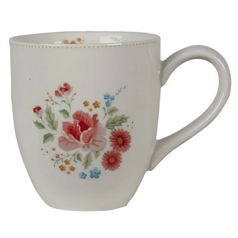 Clayre & Eef Mok 200 ml Beige Roze Keramiek Rozen Alleen Vandaag