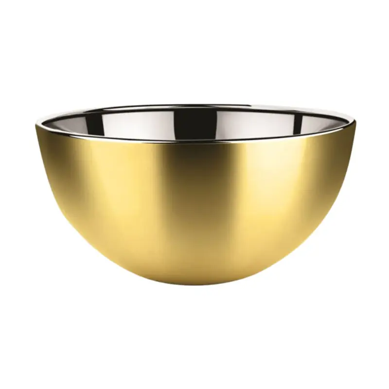 Svenska Living Salade/voedsel serveer schaal - mat goud - RVS - D29 x H14 cm - Serveerschalen Dagaanbieding