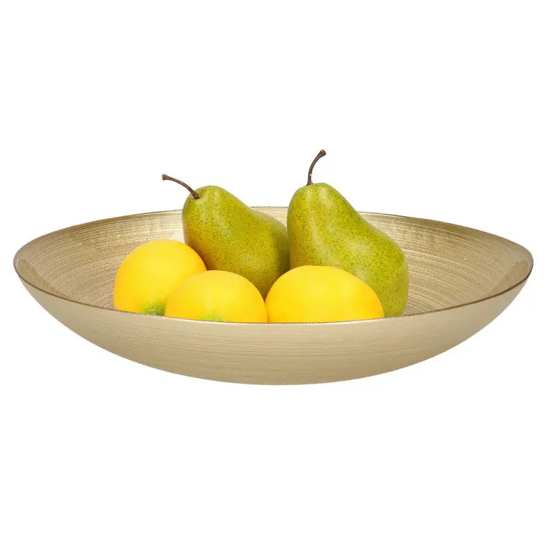 Decoratie schaal/fruitschaal van glas goud rond D30 cm - Fruitschalen Snelle Levering