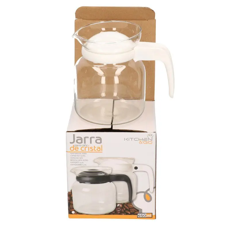 Gerimport Theepot/koffiepot - deksel/handvat wit - 0,65 L - Theepotten Lage Prijs