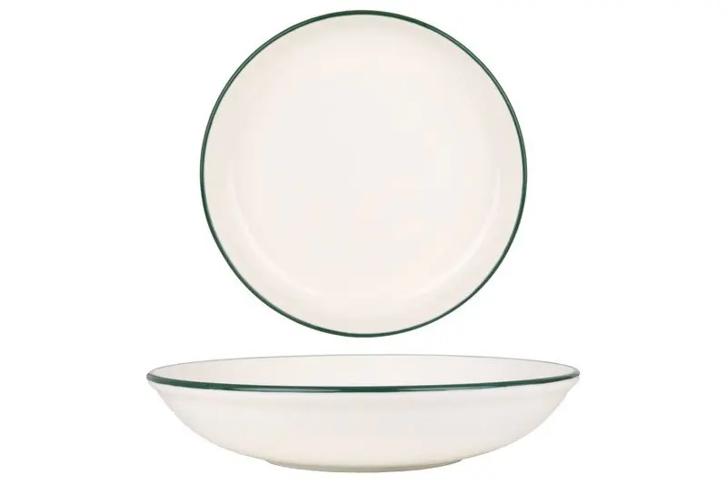 Nieuw Model Rinart Diepbord - Green Edge - Porselein - 25 cm (1300cc) - set van 6