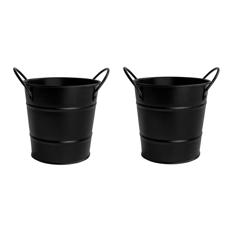 Must-Have Krumble Friet emmertje - metaal - Zwart - Set van 2