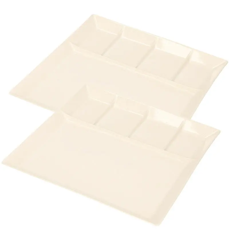 Svenska Living Vakjesbord - 8x - 5-vaks - wit - gourmetbord - 24 cm - Gourmetborden Alleen Vandaag