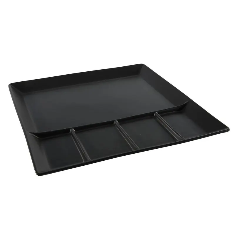 Superprijs Svenska Living Vakjesbord - 5-vaks - zwart - gourmetbord - 24 cm - Gourmetborden