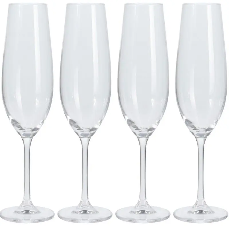 Bestel Nu Excellent Houseware Prosecco/champagneglazen - 4x - transparant - glas - 260 ml - hoog model - Champagneglazen