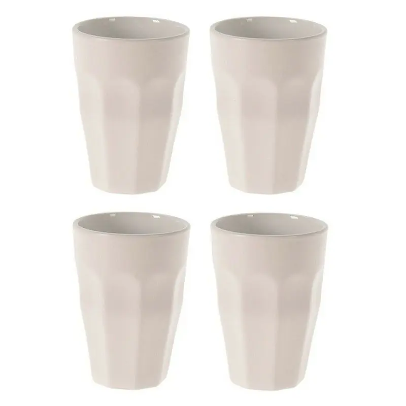 Excellent Houseware Thee/koffie mokken - 4x - wit- porselein - 330 ml - Koffie- en theeglazen Beperkte Voorraad