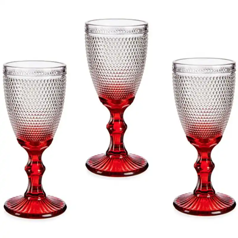 Vivalto - Luxe Wijnglazen Monaco serie - 6x - gouden voet 240 ml - Wijnglazen Op = Op