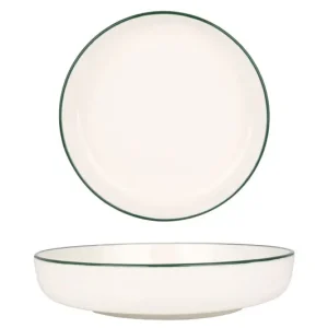Gereduceerde Prijs Rinart Kommetje - Green Edge - Porselein - 19 cm - set van 6
