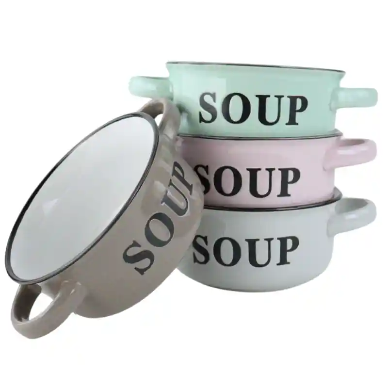 Budget OTIX Soepkommen - met Oor -Set van 4 - Schaaltjes - 500ml - Diverse Kleuren - SOUP