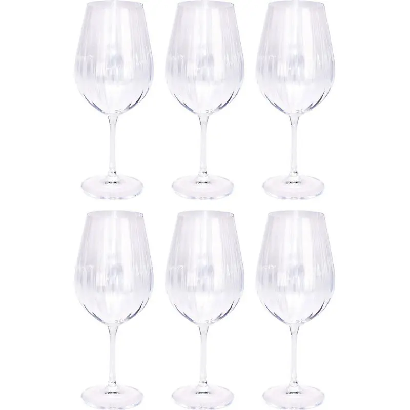 Wijnglazen - 6x st - 69 cl/690 ml - kristalglas -glazen voor rode wijn - Wijnglazen Plaats Bestelling
