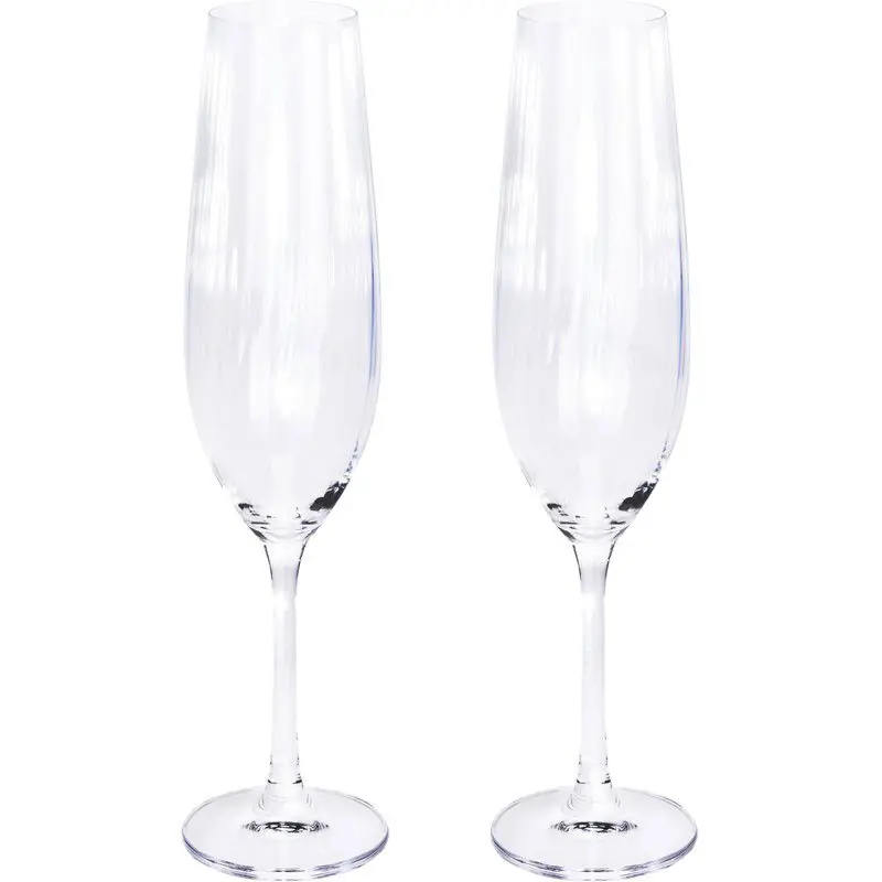 Rechtstreeks Van De Fabrikant 2x Champagne glazen/flutes 26 cl/260 ml van kristalglas - Champagneglazen