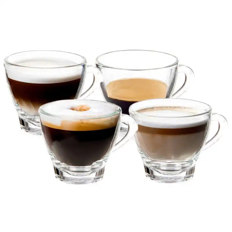 Vivalto Design Espresso koffie glazen - set 4x stuks - glas - 80 ml - Koffie- en theeglazen Geld-Terug-Garantie