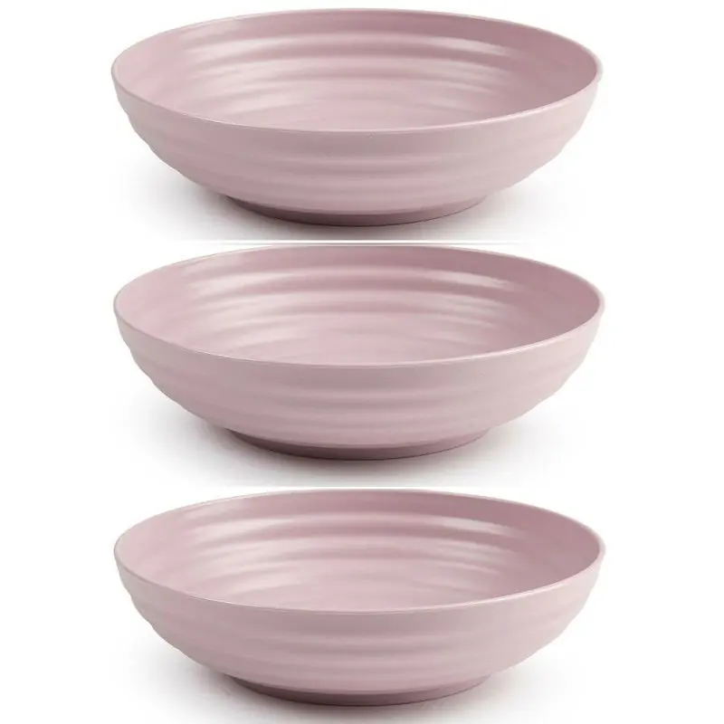 Goedkoop Set van 6x Kommetjes/schaaltjes - Dessert/ontbijt - Kunststof - D19 cm - Oudroze - Kommetjes