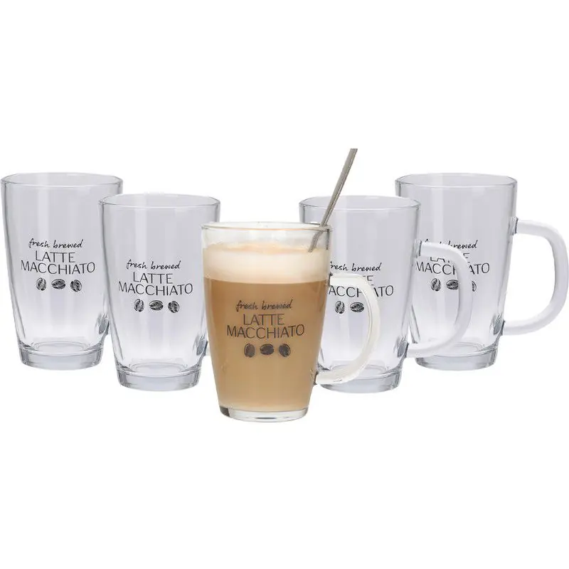 Set van 6x latte Macchiato glazen inclusief lepels 300 ml - Koffie- en theeglazen Snelle Levering