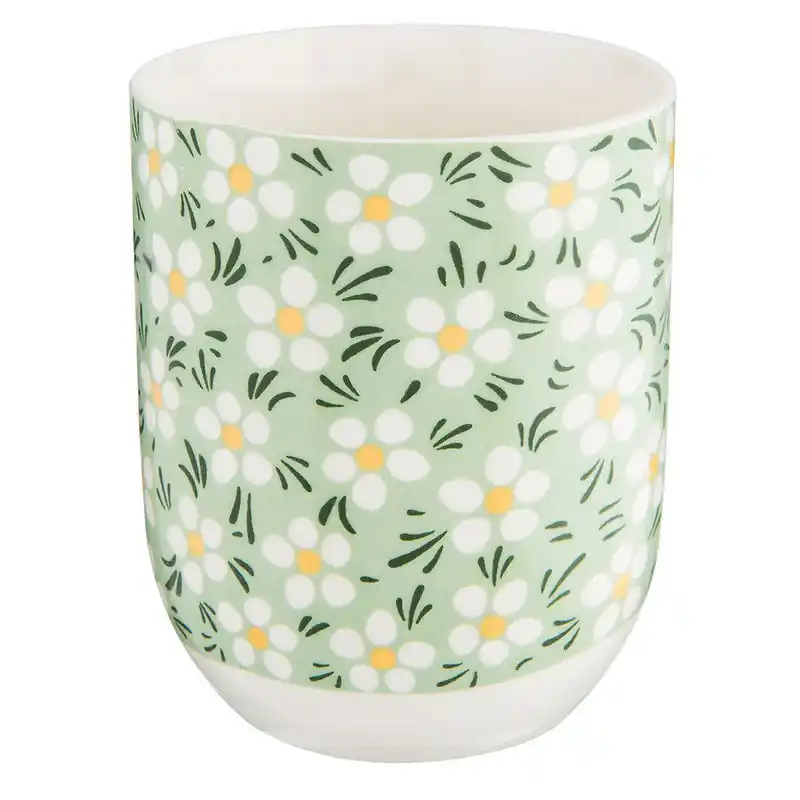 Veilige Betaling Clayre & Eef Mok 100 ml Groen Porselein Bloemen