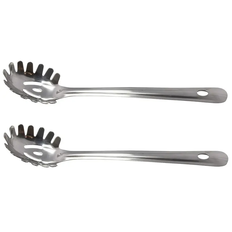 Tijdelijk Beschikbaar Pasta Opscheplepel - 2x - RVS - 31 cm - voor spaghetti - keukengerei - Opscheplepels