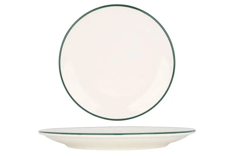 Topkwaliteit Rinart Dinerbord - Green Edge - Porselein - 27 cm - set van 6