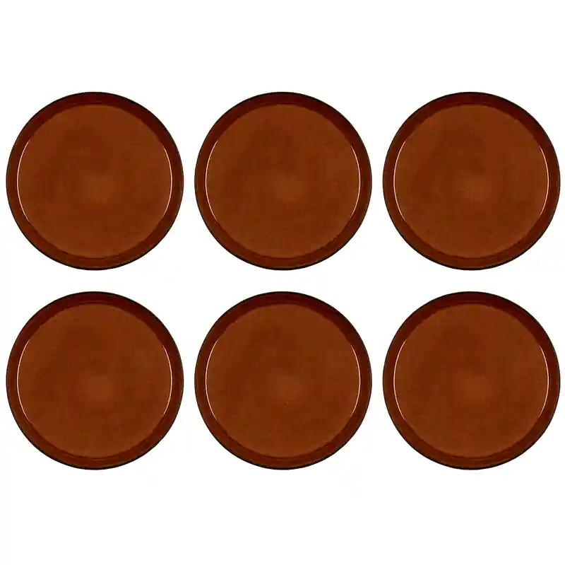 Bitz® Gastro - 6 stuks Aardewerk Ontbijtborden 21 cm Amber/Zwart 821405 Exclusieve Aanbieding