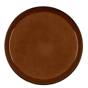 Bitz® Gastro - 6 stuks Aardewerk Dinerborden 27x2,5 cm - Bordenset Amber/Zwart 821400 Luxe