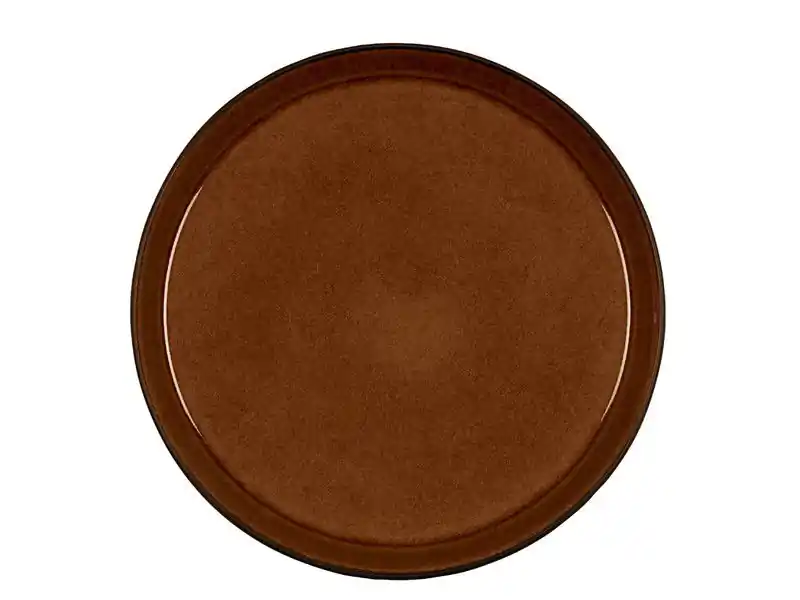 Bitz® Gastro - 6 stuks Aardewerk Dinerborden 27x2,5 cm - Bordenset Amber/Zwart 821400 Luxe