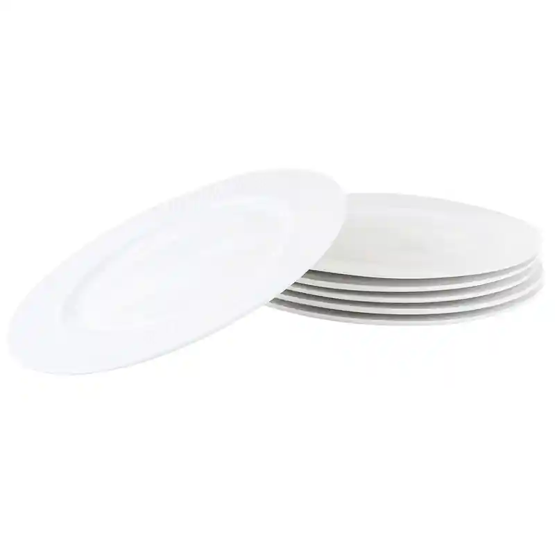 Bestseller OTIX Ontbijtborden - Bordenset - 6 Persoons - 20cm - Dessertbord - Ontbijtborden - Wit - Porselein - LUNA