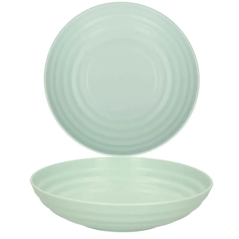Plasticforte diep soep bord - 8x - groen - kunststof - D19 cm - Diepe borden Lage Prijs
