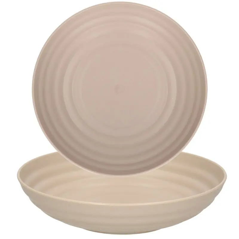 Limited Edition PlasticForte diep soep bord - 8x - taupe - kunststof - D19 cm - Diepe borden
