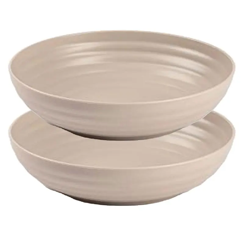 Beste Prijs Plasticforte Rond bord/camping - 4x - diep bord - D22 cm - taupe - kunststof - onbreekbaar - Diepe borden
