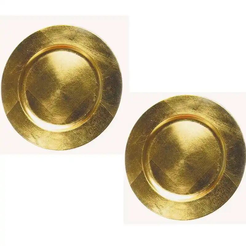 Alleen Vandaag G. Wurm Onderborden - 4x stuks - goud - D33 cm - kunststof - rond - Onderborden